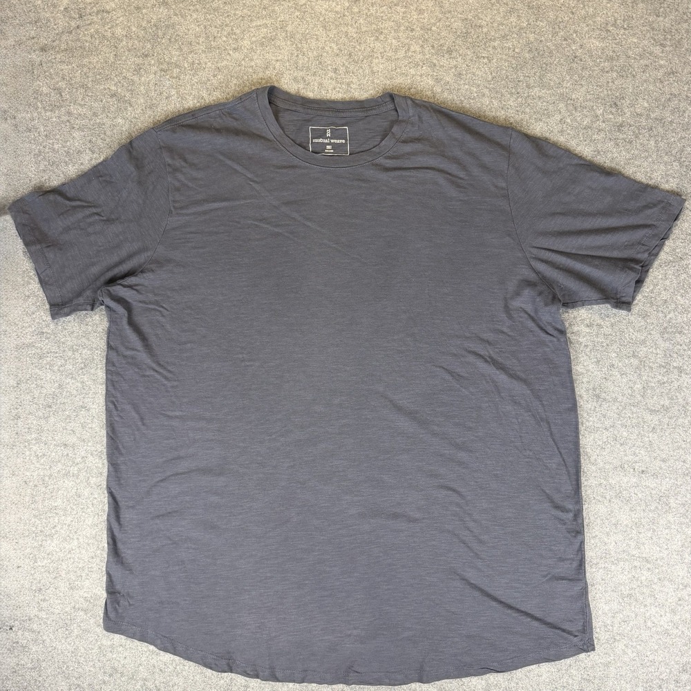 Mutual Weave 2XLT Gray Slub Crewneck Tee Shirt Big Tall